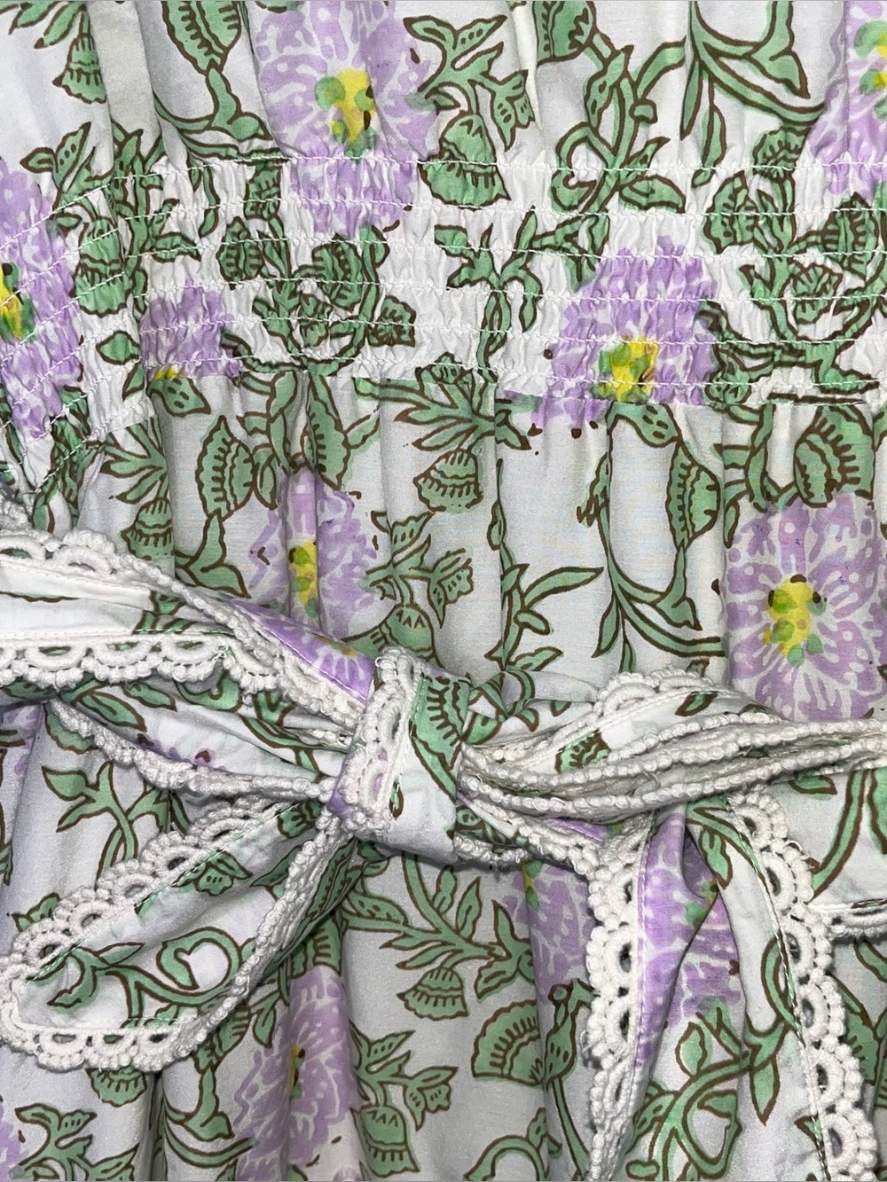 Roller Rabbit Daphne Naoki Floral Cotton Silk Dress XL - Picture 15 of 16